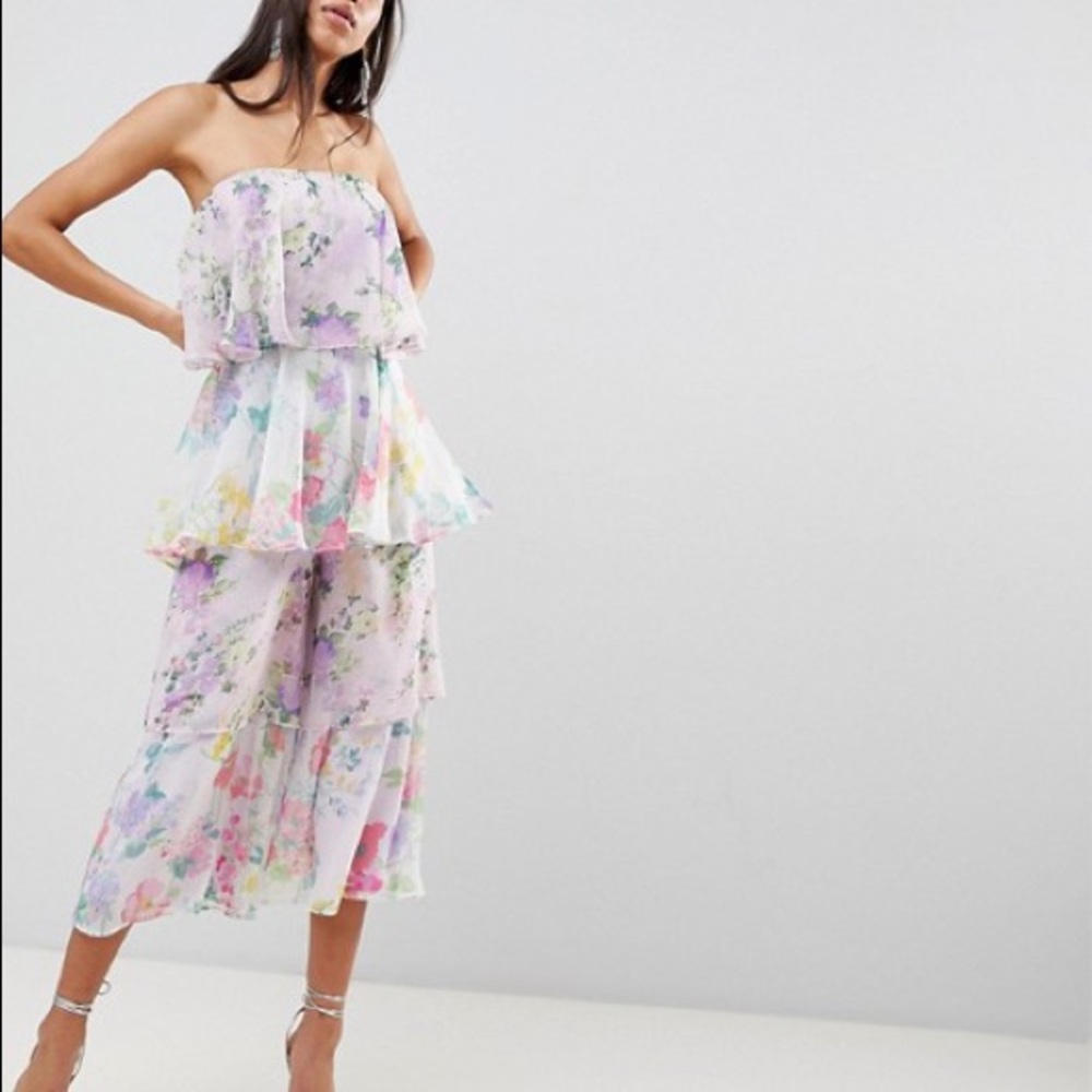 ASOS Tiered Floral Jumpsuit